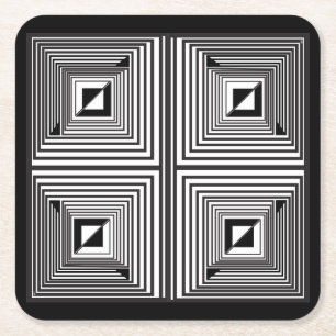 Posavasos Cuadrado De Papel Óptica a través de formas