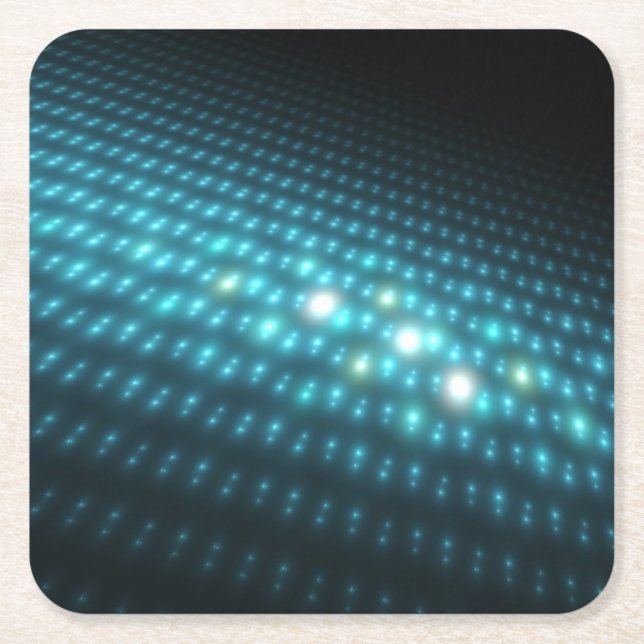 Posavasos Cuadrado De Papel Orbes azules 3D (Anverso)