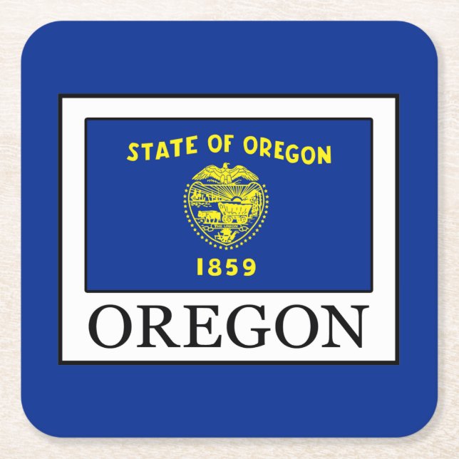 Posavasos Cuadrado De Papel Oregón (Anverso)