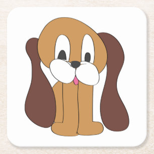 POSAVASOS CUADRADO DE PAPEL OREJAS LARGAS DE PUPPY