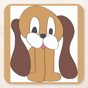 POSAVASOS CUADRADO DE PAPEL OREJAS LARGAS DE PUPPY