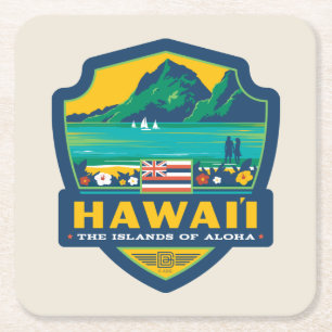 Posavasos Cuadrado De Papel Orgullo del Estado Hawai
