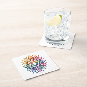 Posavasos Cuadrado De Papel Orgullo Gay Arcoíris LGBT