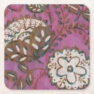 Posavasos Cuadrado De Papel Ornamento radiante I