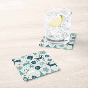 Posavasos Cuadrado De Papel Ornamentos de Navidad