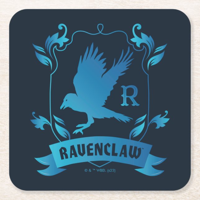 Posavasos Cuadrado De Papel Ornate RAVENCLAW™ House Escudo (Anverso)