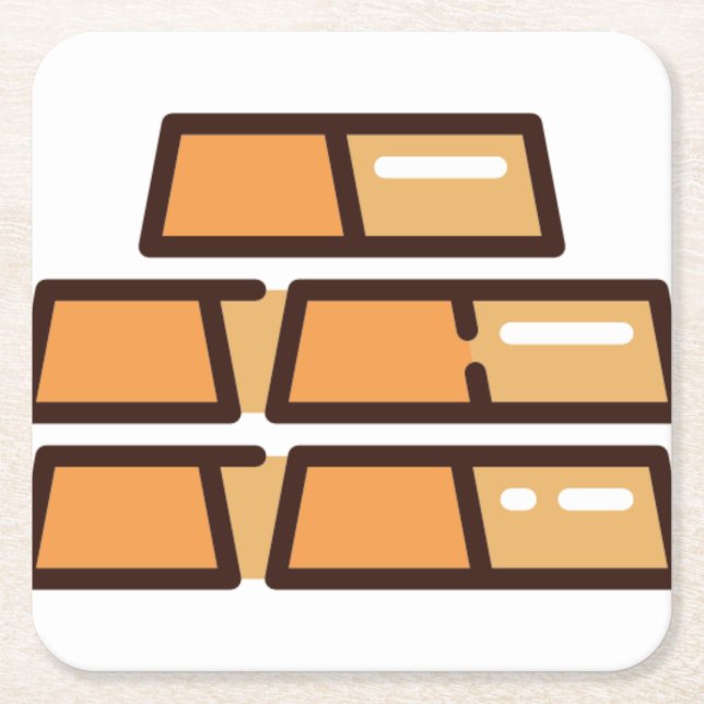 Posavasos Cuadrado De Papel oro (Anverso)