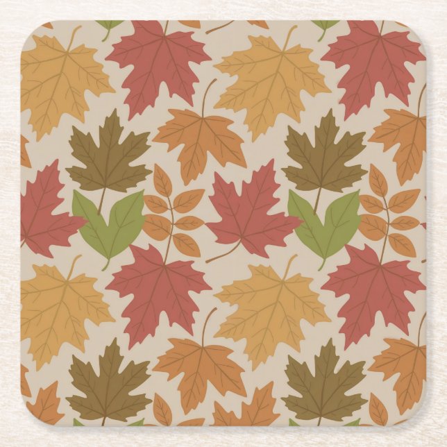 Posavasos Cuadrado De Papel Otoño Sale de Camo Coaster Set (Anverso)