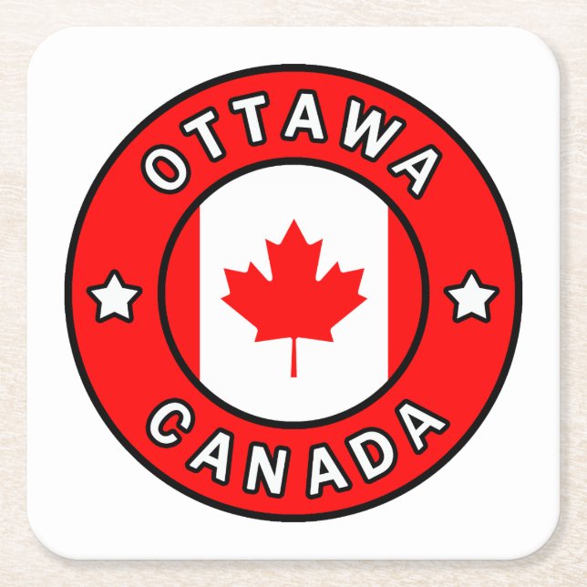 Posavasos Cuadrado De Papel Ottawa Canadá (Anverso)