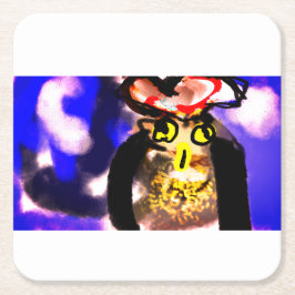 Posavasos Cuadrado De Papel Owl king