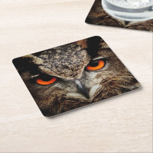 Posavasos Cuadrado De Papel OWL stare