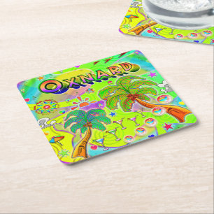 Posavasos Cuadrado De Papel Oxnard Mind Focus Coaster