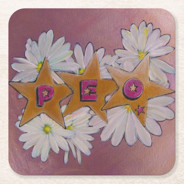 Posavasos Cuadrado De Papel P.E.O. Hermandad (Anverso)