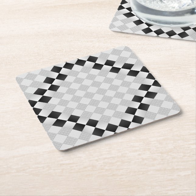 Posavasos Cuadrado De Papel Pad de ajedrez por Kenneth Yoncich (En perspectiva)