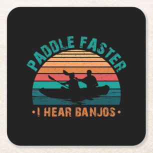 Posavasos Cuadrado De Papel Paddle más rápido oigo banjos
