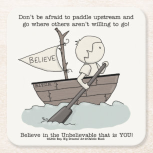 Posavasos Cuadrado De Papel Paddle Upstream