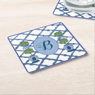 Posavasos Cuadrado De Papel Painted Topiary Chinoiserie Ginger Jars Jar 