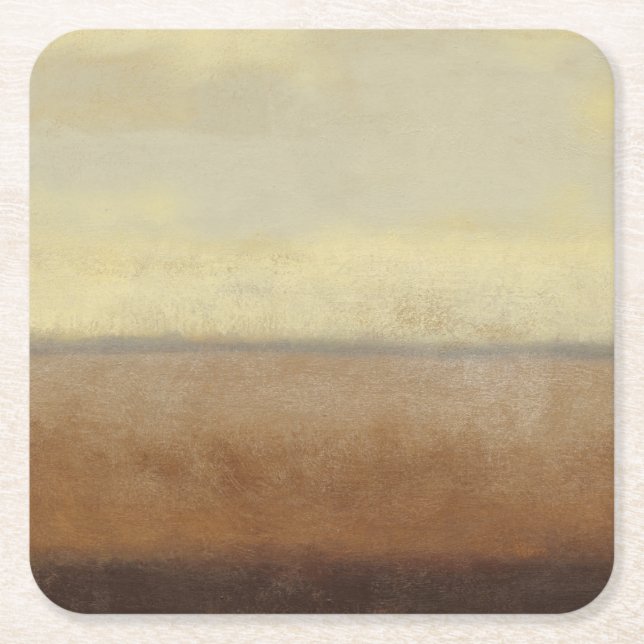 Posavasos Cuadrado De Papel Paisaje del desierto solitario por Norman Wyatt (Anverso)