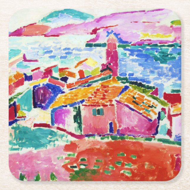 Posavasos Cuadrado De Papel Paisaje, Matisse (Anverso)
