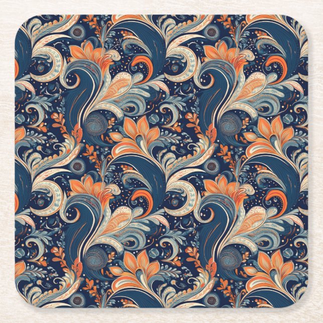 Posavasos Cuadrado De Papel Paisley Honeysuckle Coaster (Anverso)