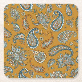 Posavasos Cuadrado De Papel Paisley Teardrop Coaster