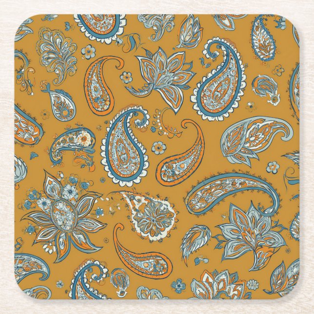 Posavasos Cuadrado De Papel Paisley Teardrop Coaster (Anverso)