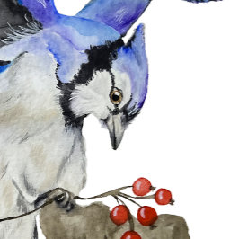 Posavasos Cuadrado De Papel Pajarera azul acuarela