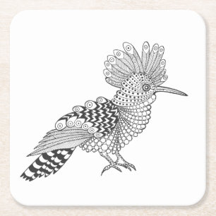 Posavasos Cuadrado De Papel Pájaro del estilo