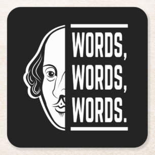 Posavasos Cuadrado De Papel Palabras Palabras Palabras Shakespeare Cita a Tesp