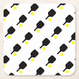 Posavasos Cuadrado De Papel Palas y bolas de pelota