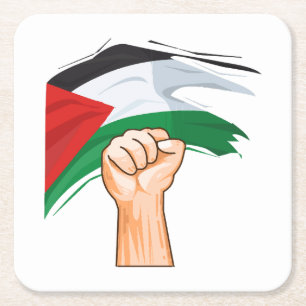 Posavasos Cuadrado De Papel Palestina