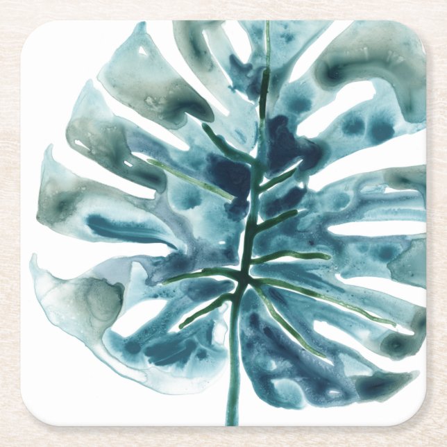 Posavasos Cuadrado De Papel Palm Jewel Tropical (Anverso)