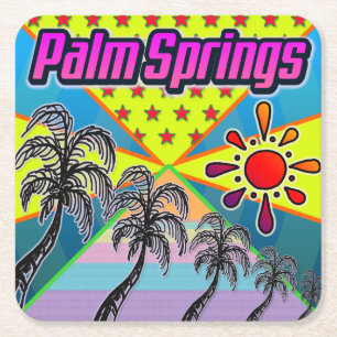 Posavasos Cuadrado De Papel Palm Springs  Freedom Coaster