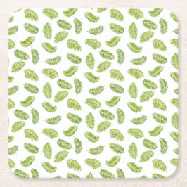 Posavasos Cuadrado De Papel Palmeras Tropicales
