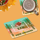 Posavasos Cuadrado De Papel Palmeras y levantamientos de fútbol<br><div class="desc">A los fans de COASTERS les encantará ver palmeras y jugar al fútbol navegando por las alturas. Perfecto para el gran partido 13 de febrero de 2022 en Los Ángeles. Invitaciones para fiestas,  platos,  servilletas y más en nuestra tienda.</div>
