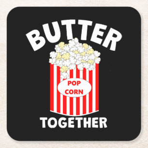Posavasos Cuadrado De Papel Palomitas de cine BUTTER Together