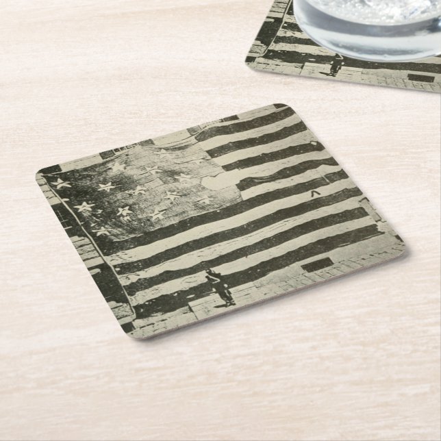 Posavasos Cuadrado De Papel Pancarta de Star Spanglage: Bandera estadounidense (En perspectiva)