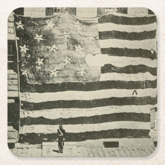 Posavasos Cuadrado De Papel Pancarta de Star Spanglage: Bandera estadounidense