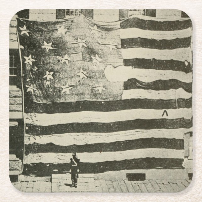 Posavasos Cuadrado De Papel Pancarta de Star Spanglage: Bandera estadounidense (Anverso)