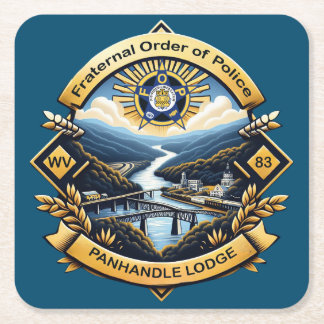 Posavasos Cuadrado De Papel Panhandle Lodge 83 Coasters azul bg