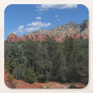 Posavasos Cuadrado De Papel Panorama de rocas rojas en Sedona Arizona