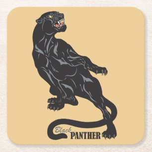 Posavasos Cuadrado De Papel pantera negra