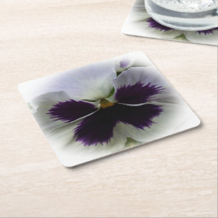 Posavasos Cuadrado De Papel Pañuelo morado y blanco