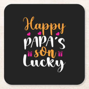 Posavasos Cuadrado De Papel Papá Regalo Feliz hijo de papá