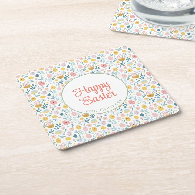 Posavasos Cuadrado De Papel Papel (En perspectiva)