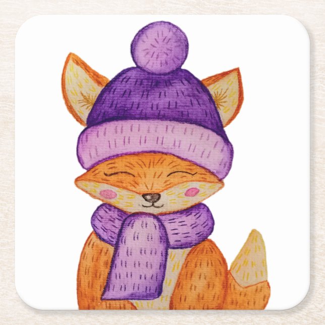 Posavasos Cuadrado De Papel Papel (Anverso)