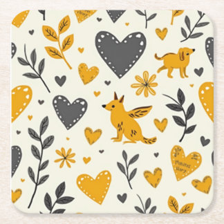 Posavasos Cuadrado De Papel Papel