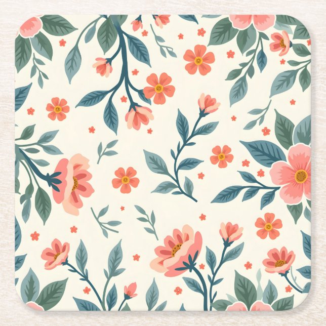 Posavasos Cuadrado De Papel Papel (Anverso)