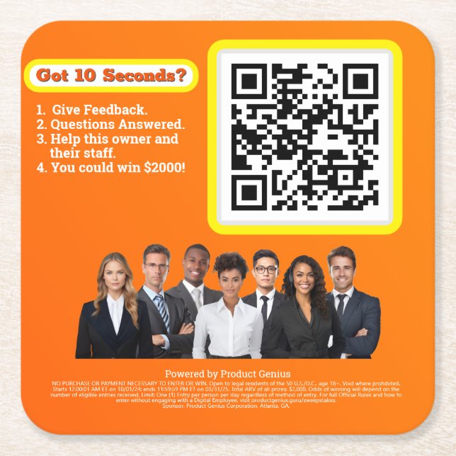 Posavasos Cuadrado De Papel Papel (Anverso)