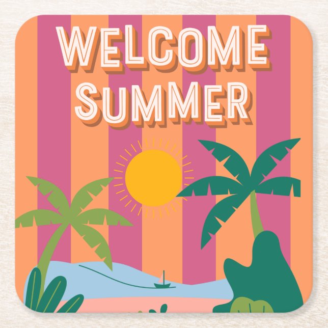 Posavasos Cuadrado De Papel Papel (Anverso)